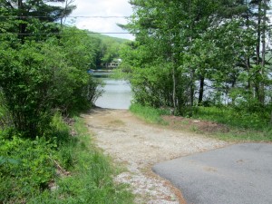Boat ramp at Greenwater Pond in Becket, MA.
