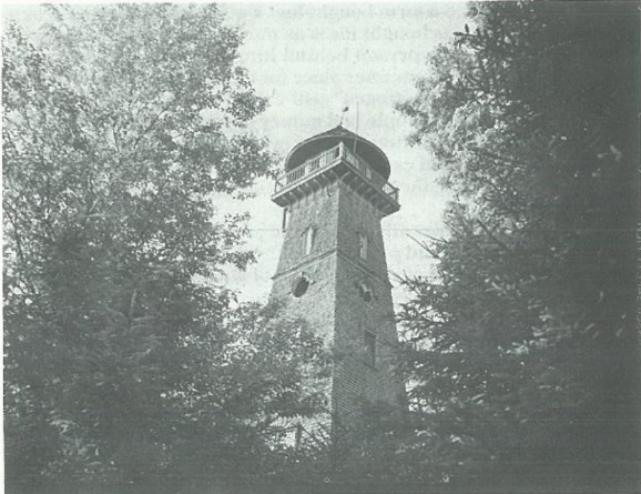 Picture of the 150 foot tower that Whitney built on October Mountain.